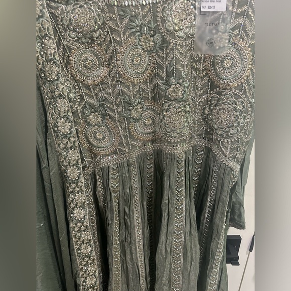 Anarkali Suit- Sage green color - Picture 3 of 5